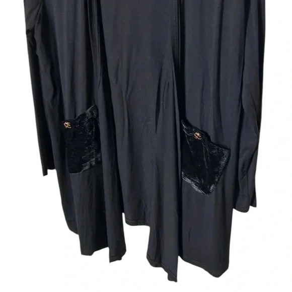 black open cardigan and pants set. Velvet patch pockets, XL.,NWT. Mina et Bina - Picture 8 of 15